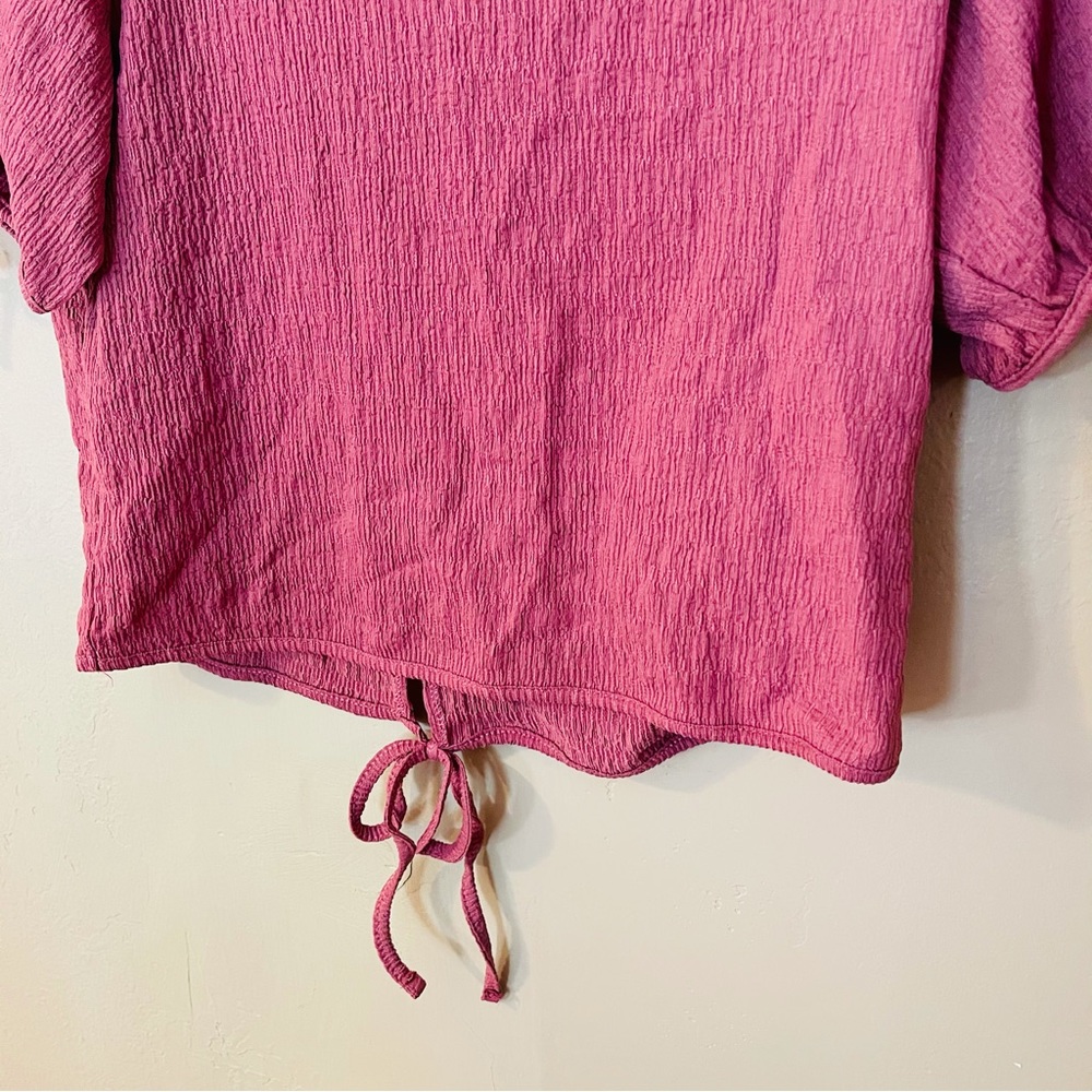 NWT Tie Detail Raspberry Pink Top - Picture 5 of 7